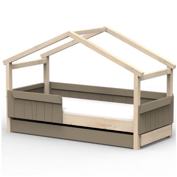 Star Light Convertible House Bed with Safety Rail and Trundle Drawer 90 x 200 cm