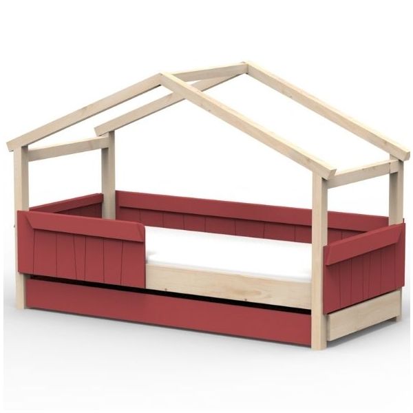 Star Light Convertible House Bed with Safety Rail and Trundle Drawer 90 x 190 cm