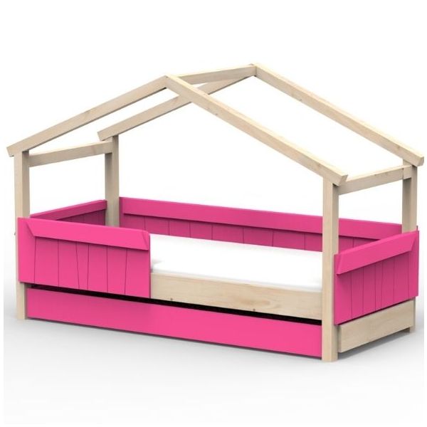 Star Light Convertible House Bed with Safety Rail and Trundle Drawer 90 x 200 cm
