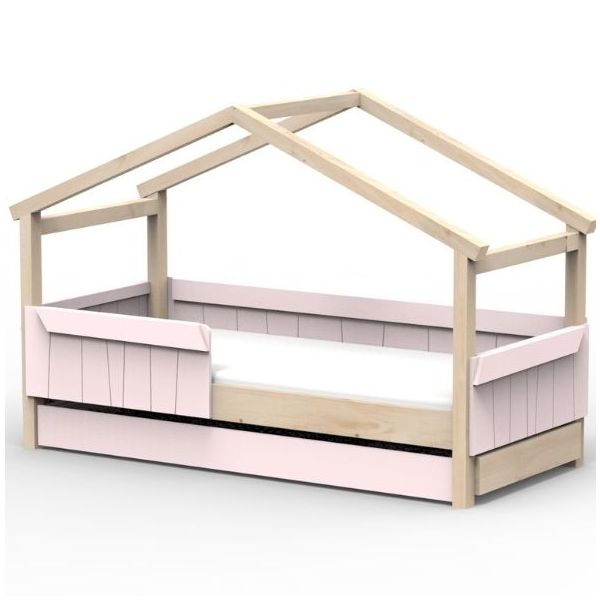 Star Light Convertible House Bed with Safety Rail and Trundle Drawer 90 x 190 cm