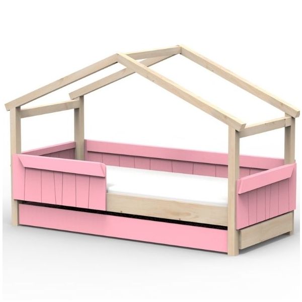 Star Light Convertible House Bed with Safety Rail and Trundle Drawer 90 x 190 cm