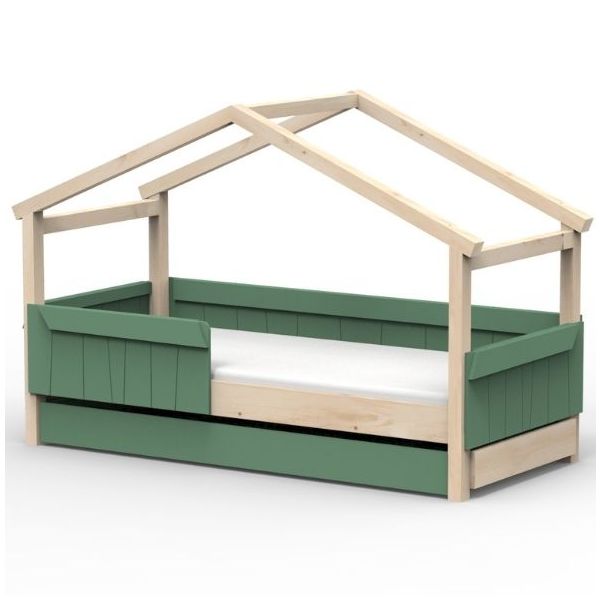 Star Light Convertible House Bed with Safety Rail and Trundle Drawer 90 x 190 cm