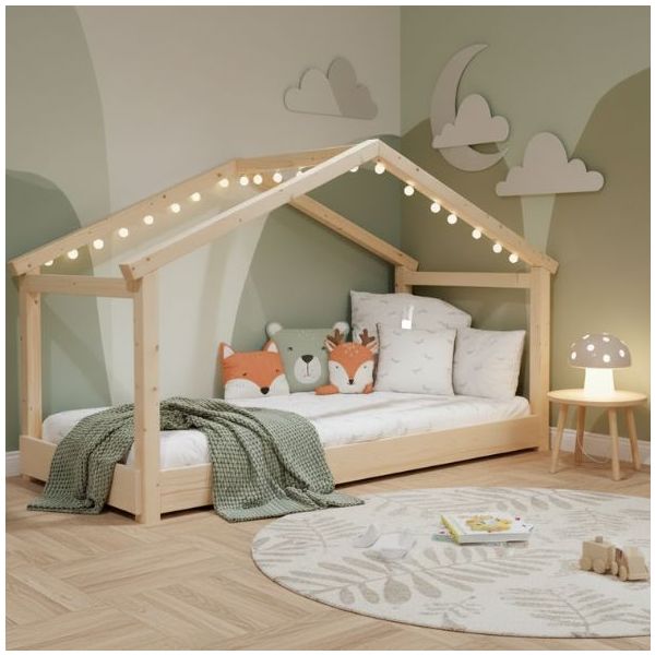 Star Light Montessori Convertible Single Floor House Bed 90 x 200 cm