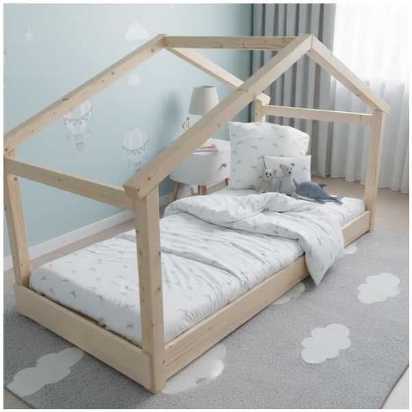 Star Light Montessori Convertible Single Floor House Bed 90 x 200 cm