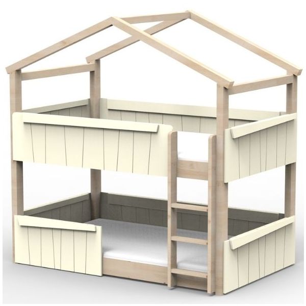 Star Light Convertible Floor Bunk House Bed with Safety Rail 120 x 200 cm