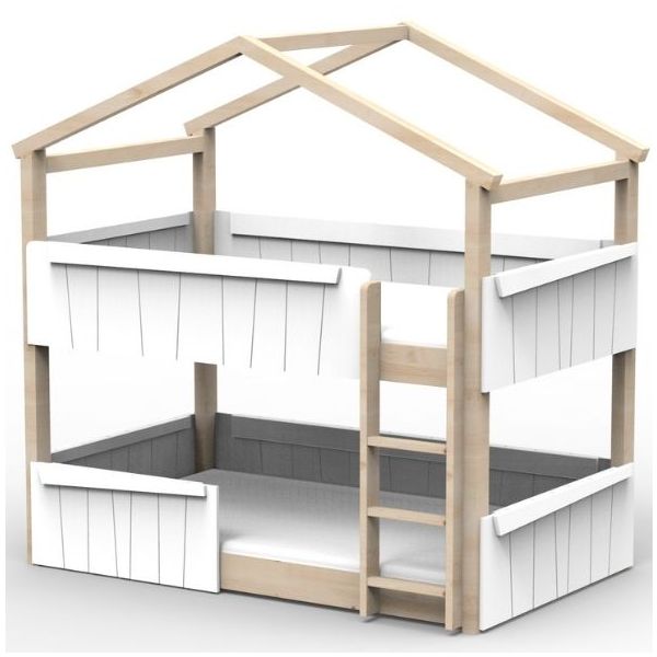 Star Light Convertible Floor Bunk House Bed with Safety Rail 120 x 190 cm