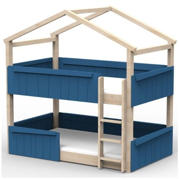 Star Light Convertible Floor Bunk House Bed with Safety Rail 120 x 200 cm