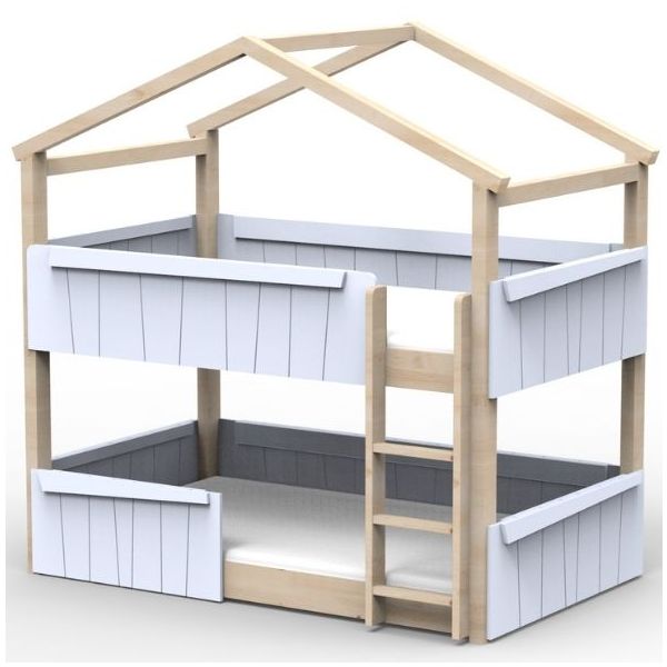 Star Light Convertible Floor Bunk House Bed with Safety Rail 120 x 200 cm