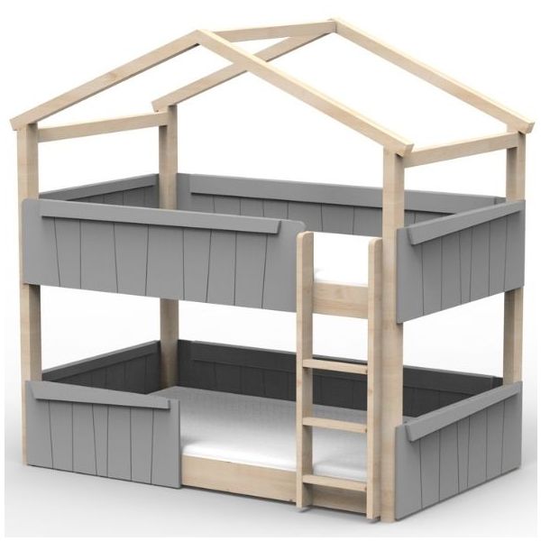 Star Light Convertible Floor Bunk House Bed with Safety Rail 120 x 190 cm