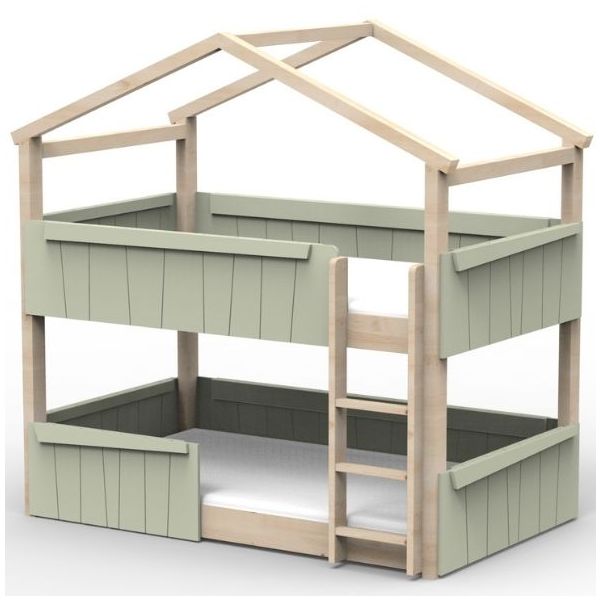 Star Light Convertible Floor Bunk House Bed with Safety Rail 120 x 200 cm