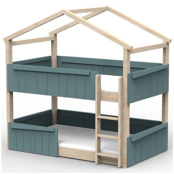 Star Light Convertible Floor Bunk House Bed with Safety Rail 120 x 190 cm