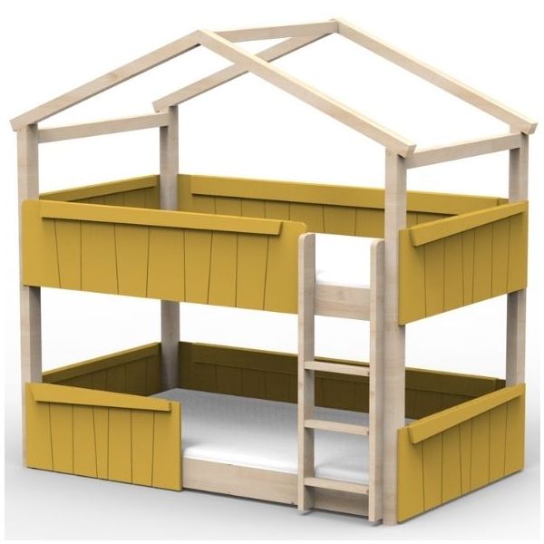 Star Light Convertible Floor Bunk House Bed with Safety Rail 120 x 190 cm