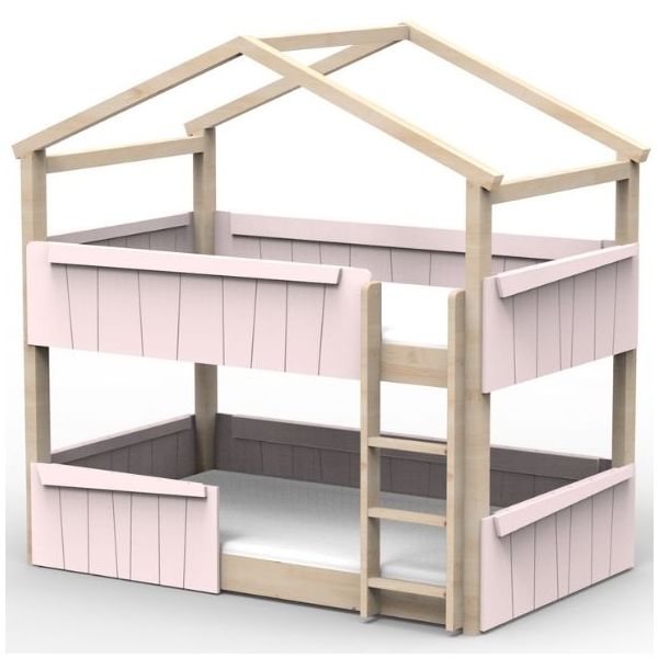 Star Light Convertible Floor Bunk House Bed with Safety Rail 120 x 200 cm