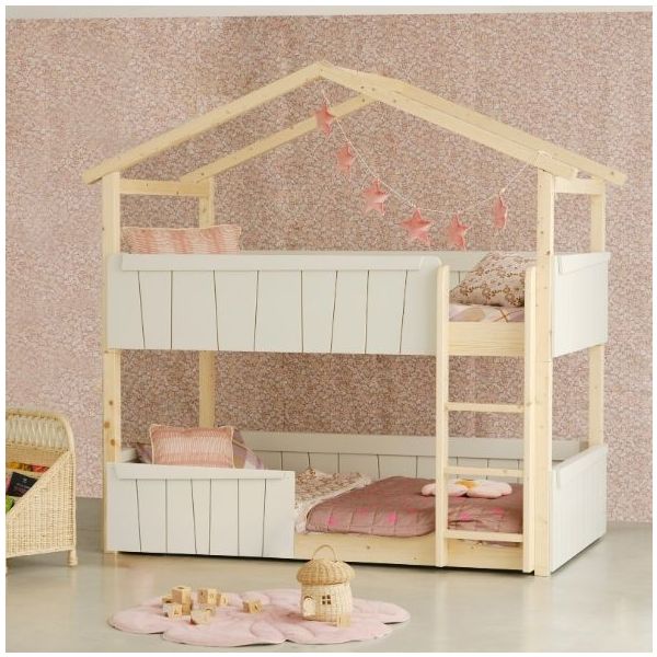 Star Light Convertible Floor Bunk House Bed with Safety Rail 120 x 190 cm