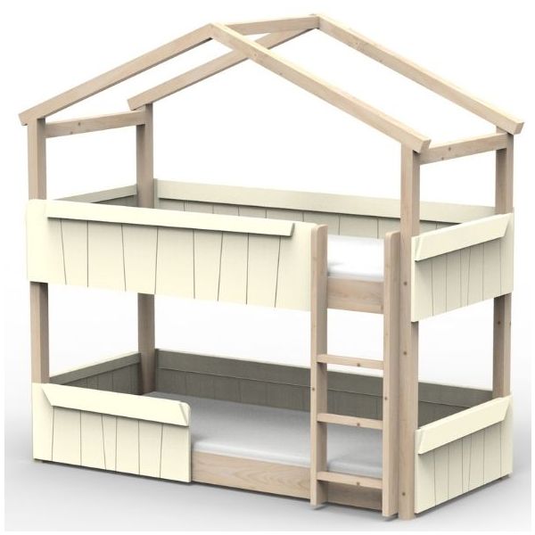 Star Light Convertible Floor Bunk House Bed with Safety Rail 90 x 200 cm
