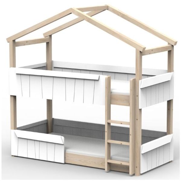 Star Light Convertible Floor Bunk House Bed with Safety Rail 90 x 200 cm