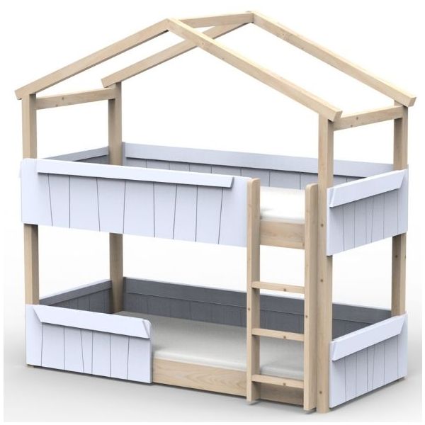 Star Light Convertible Floor Bunk House Bed with Safety Rail 90 x 200 cm