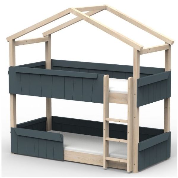 Star Light Convertible Floor Bunk House Bed with Safety Rail 90 x 200 cm