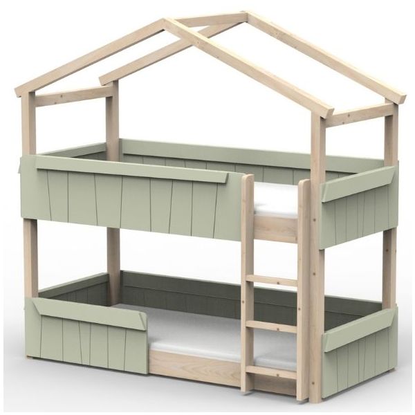 Star Light Convertible Floor Bunk House Bed with Safety Rail 90 x 200 cm