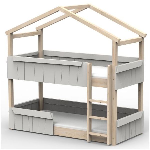 Star Light Convertible Floor Bunk House Bed with Safety Rail 90 x 200 cm