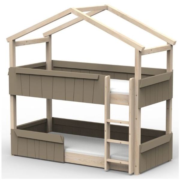 Star Light Convertible Floor Bunk House Bed with Safety Rail 90 x 200 cm