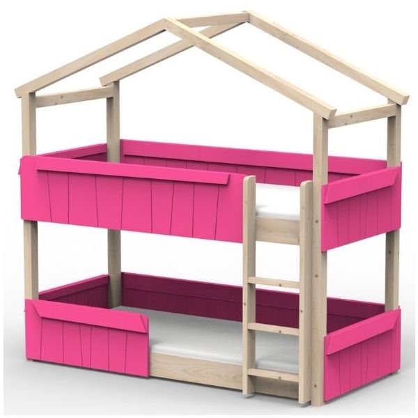 Star Light Convertible Floor Bunk House Bed with Safety Rail 90 x 200 cm