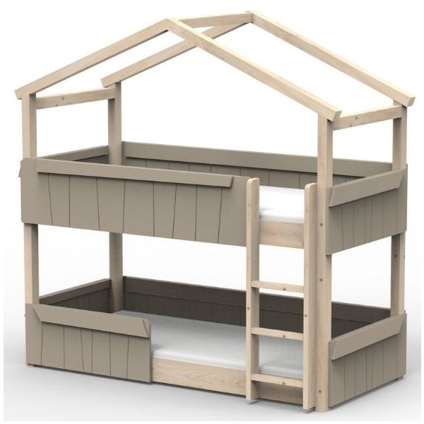 Star Light Convertible Floor Bunk House Bed with Safety Rail 90 x 200 cm
