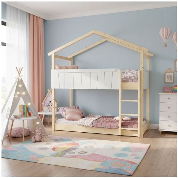 Star Light Convertible Floor Bunk House Bed 90 x 200 cm