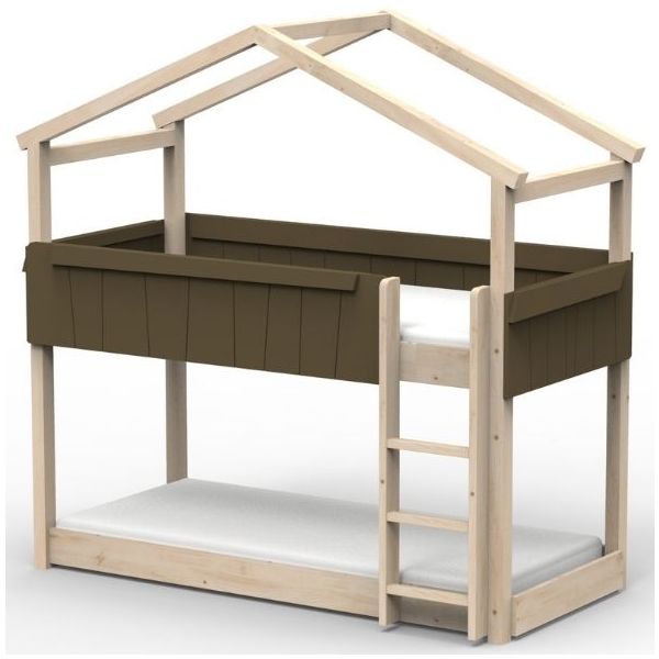 Lit cabane évolutif au sol superposé Star Light 90 x 190 cm