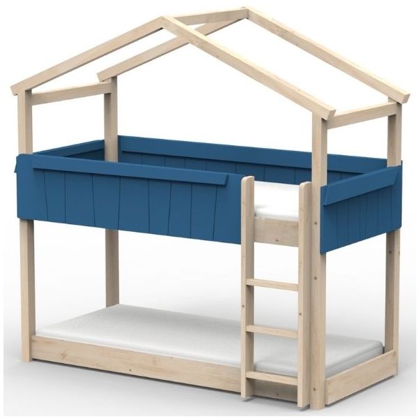 Lit cabane évolutif au sol superposé Star Light 90 x 190 cm