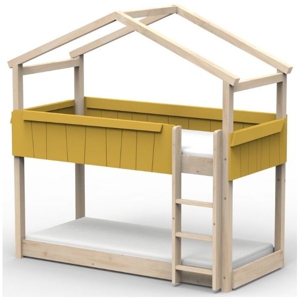 Lit cabane évolutif au sol superposé Star Light 90 x 190 cm