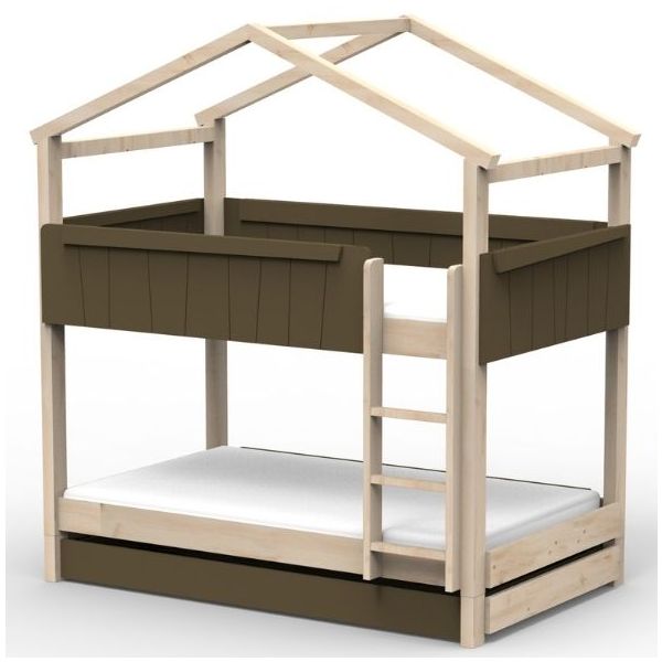 Star Light Convertible Bunk House Bed with Trundle Bed 120 x 200 cm