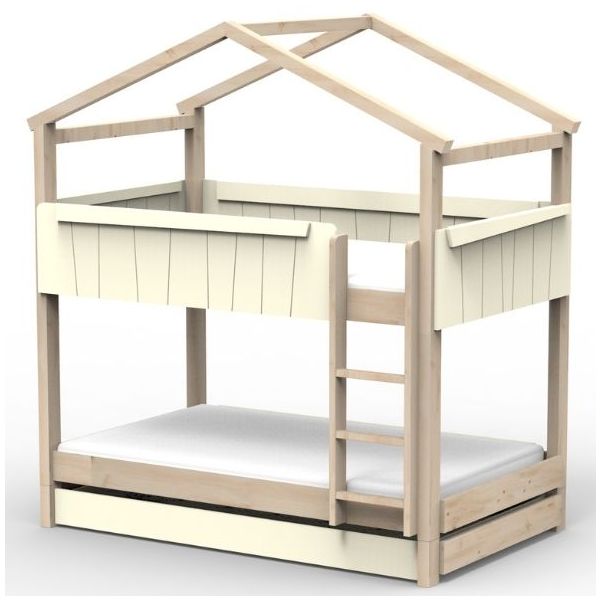 Star Light Convertible Bunk House Bed with Trundle Bed 120 x 190 cm
