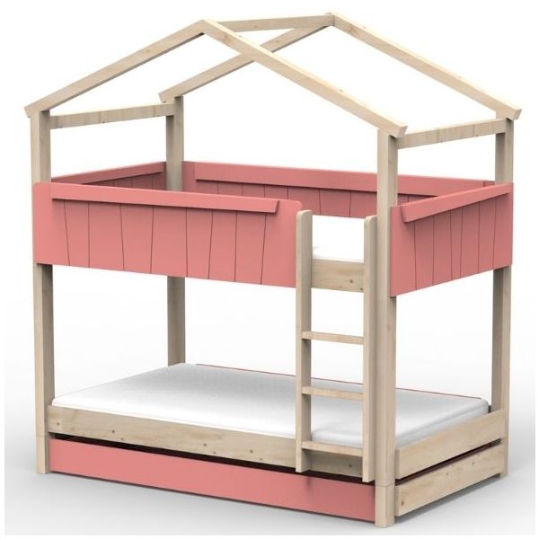 Star Light Convertible Bunk House Bed with Trundle Bed 120 x 190 cm