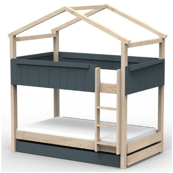 Star Light Convertible Bunk House Bed with Trundle Bed 120 x 190 cm