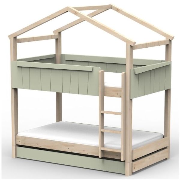 Star Light Convertible Bunk House Bed with Trundle Bed 120 x 200 cm