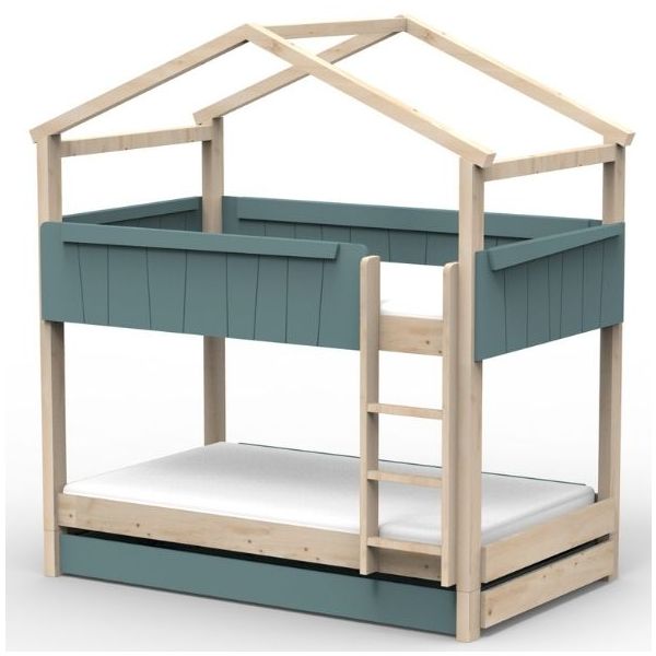 Star Light Convertible Bunk House Bed with Trundle Bed 120 x 190 cm