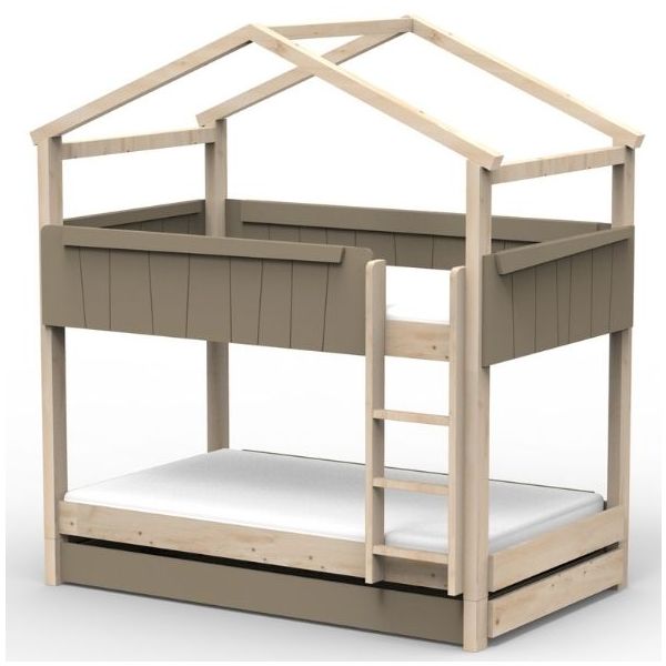 Star Light Convertible Bunk House Bed with Trundle Bed 120 x 190 cm