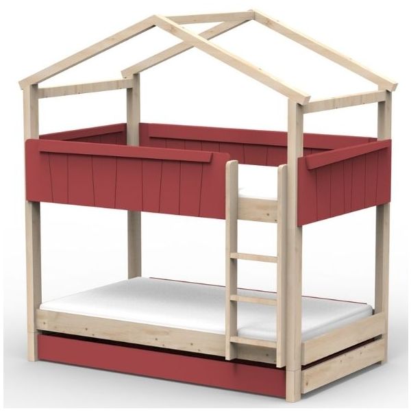 Star Light Convertible Bunk House Bed with Trundle Bed 120 x 200 cm