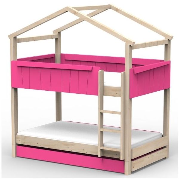 Star Light Convertible Bunk House Bed with Trundle Bed 120 x 190 cm