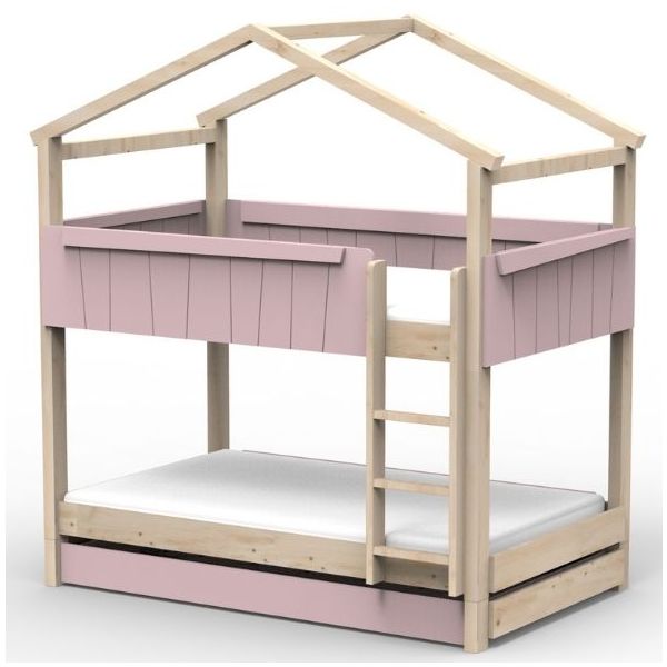 Star Light Convertible Bunk House Bed with Trundle Bed 120 x 200 cm