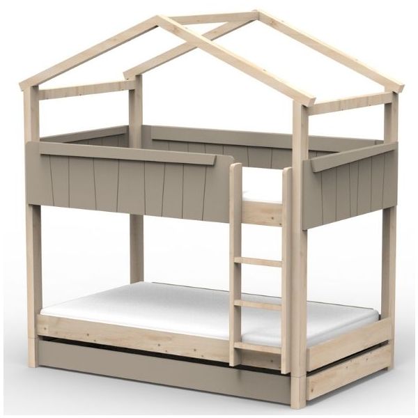 Star Light Convertible Bunk House Bed with Trundle Bed 120 x 190 cm
