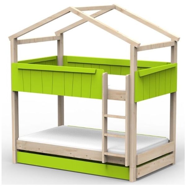 Star Light Convertible Bunk House Bed with Trundle Bed 120 x 200 cm