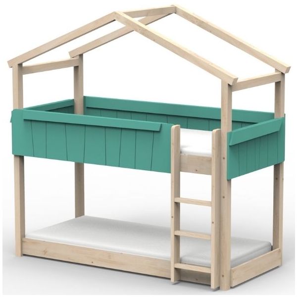Lit cabane évolutif au sol superposé Star Light 90 x 190 cm