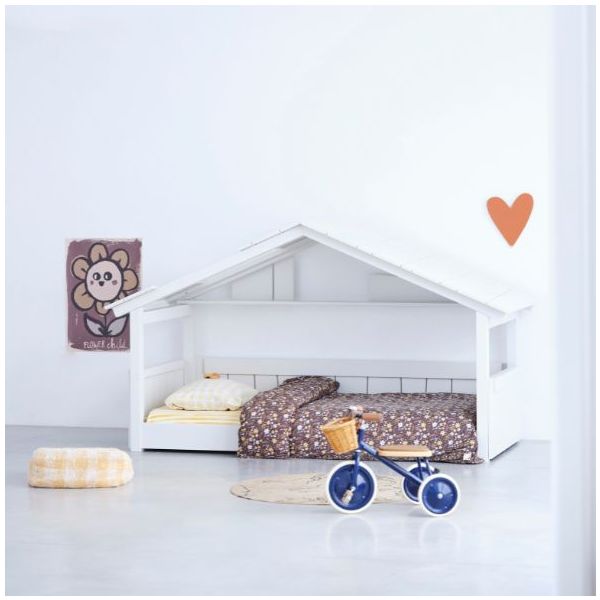 Lit cabane évolutif au sol Montessori Star Light avec toit 90 x 200 cm