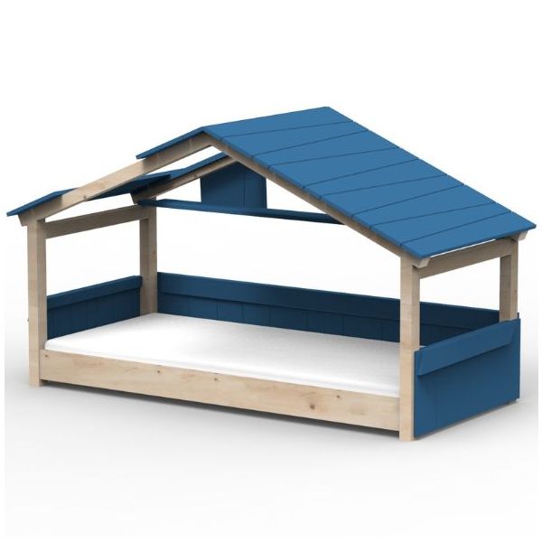 Lit cabane évolutif au sol Montessori Star Light avec toit 90 x 190 cm