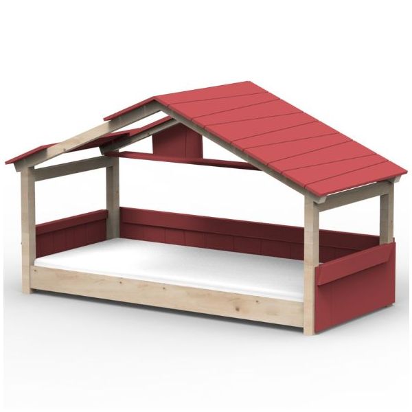 Lit cabane évolutif au sol Montessori Star Light avec toit 90 x 200 cm