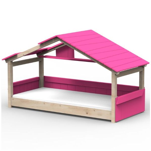 Lit cabane évolutif au sol Montessori Star Light avec toit 90 x 200 cm