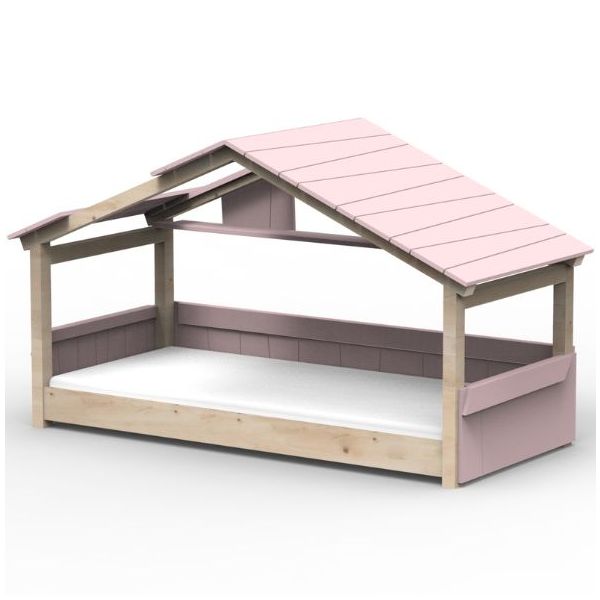 Lit cabane évolutif au sol Montessori Star Light avec toit 90 x 200 cm