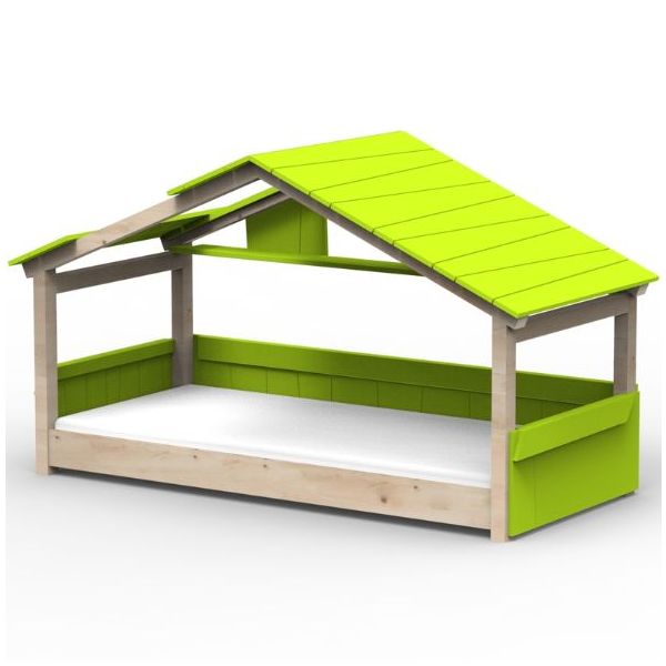 Lit cabane évolutif au sol Montessori Star Light avec toit 90 x 200 cm